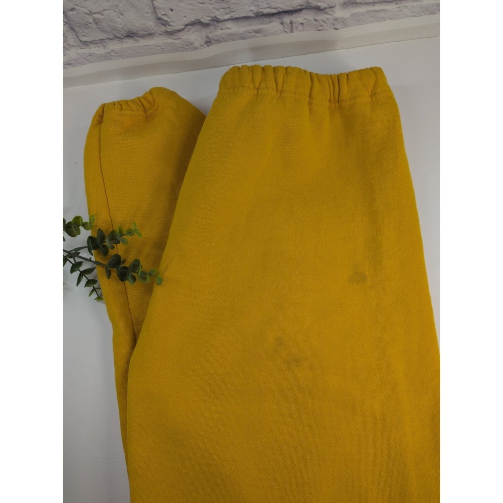 🚨Vtg Russell Athletic XL 32x30 Yellow Jogger Sweatpants Made in USA 90s Lounge